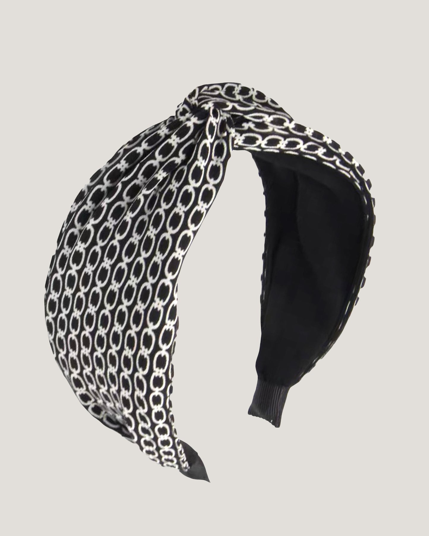 black pattern fabric twisted headband *pre-order*