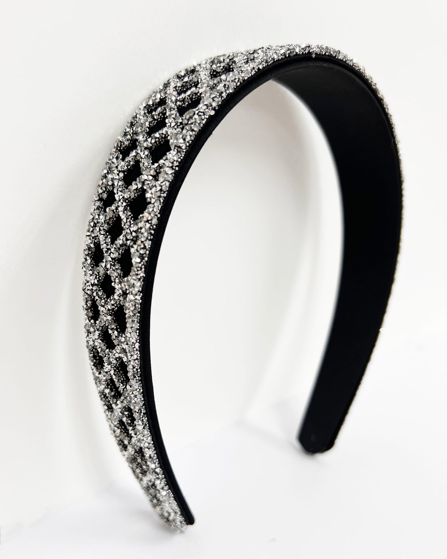 black glitter checkers headband *pre-order*