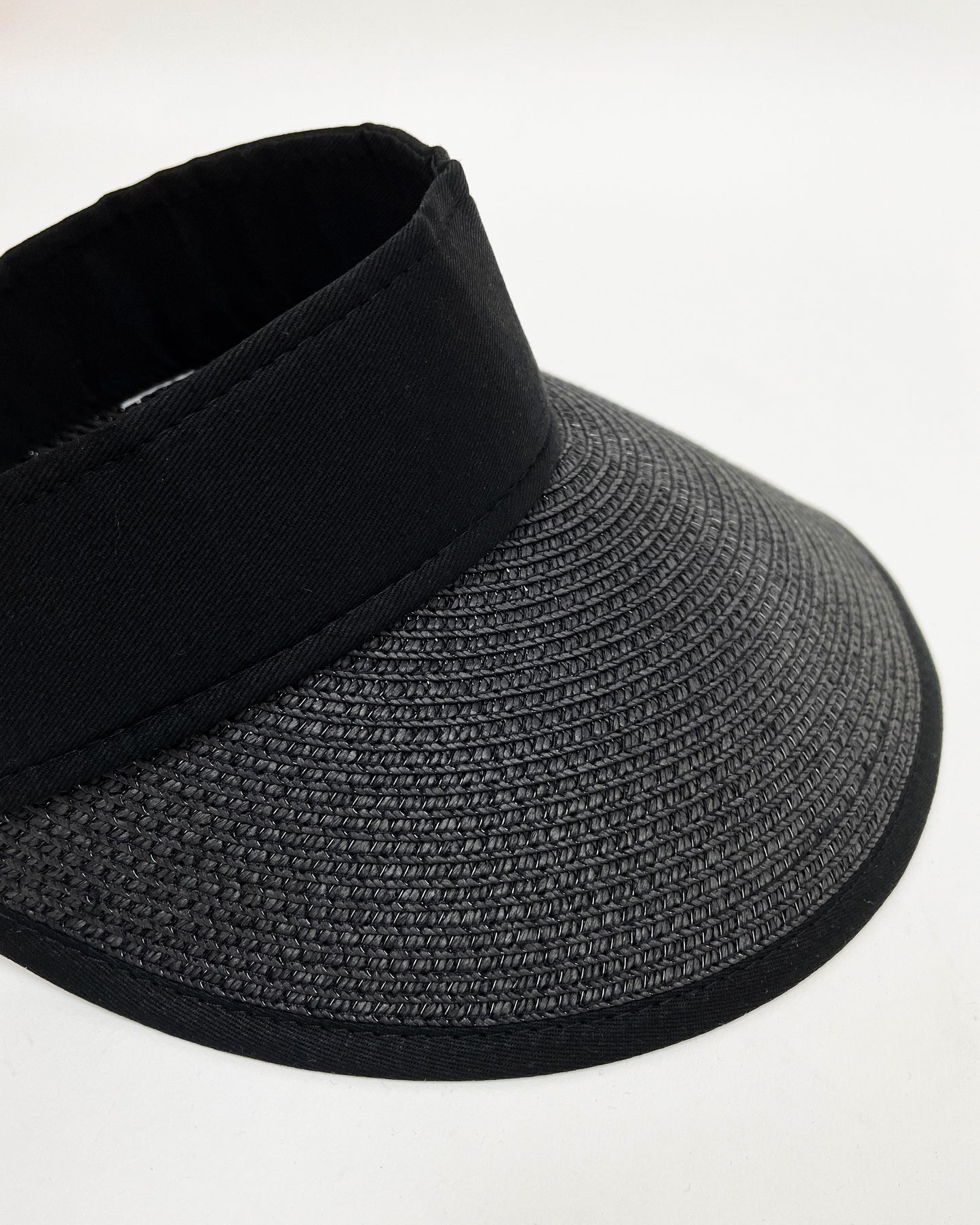 black straw wide visor hat *pre-order*