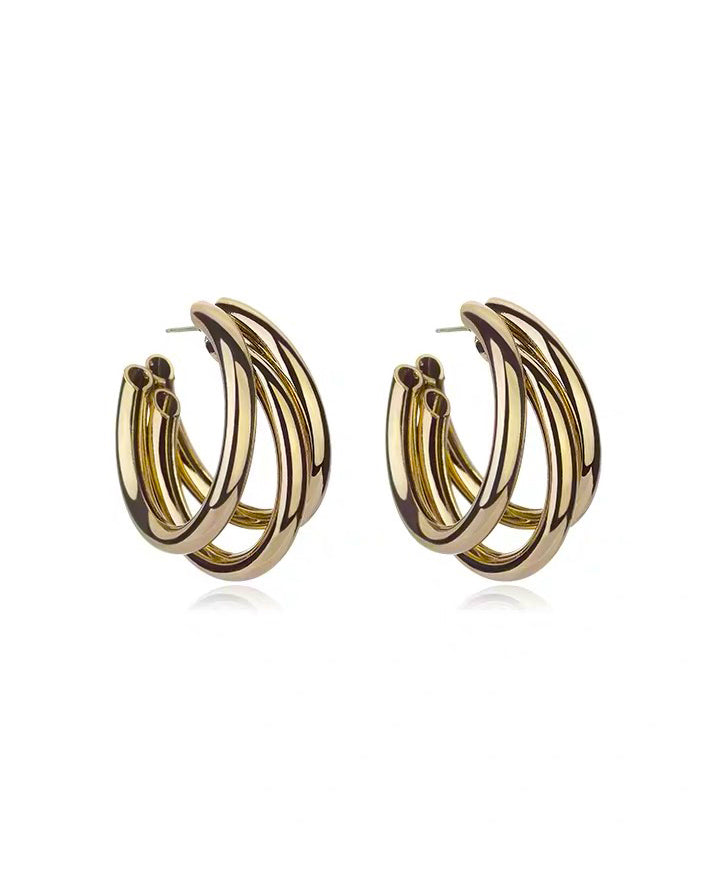gold triple hoops earrings *pre-order*