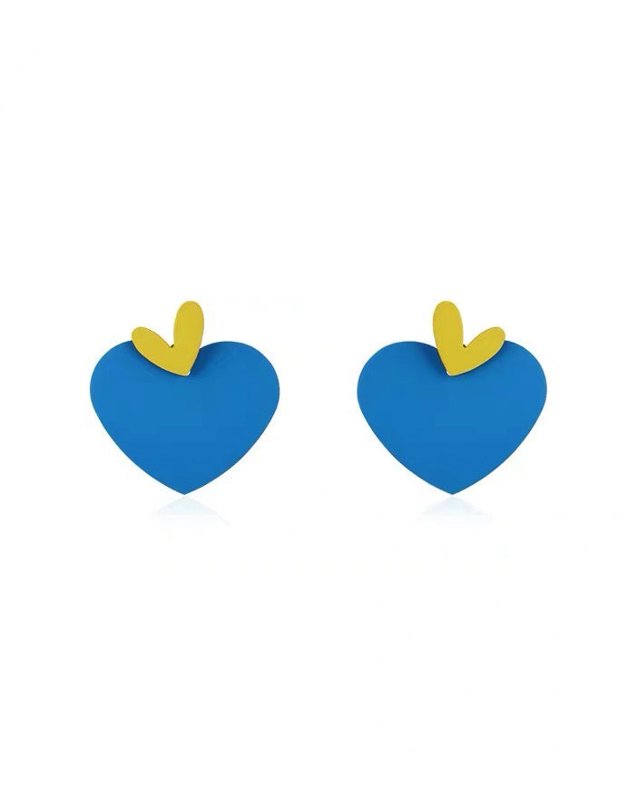 yellow & blue hearts earrings *pre-order*