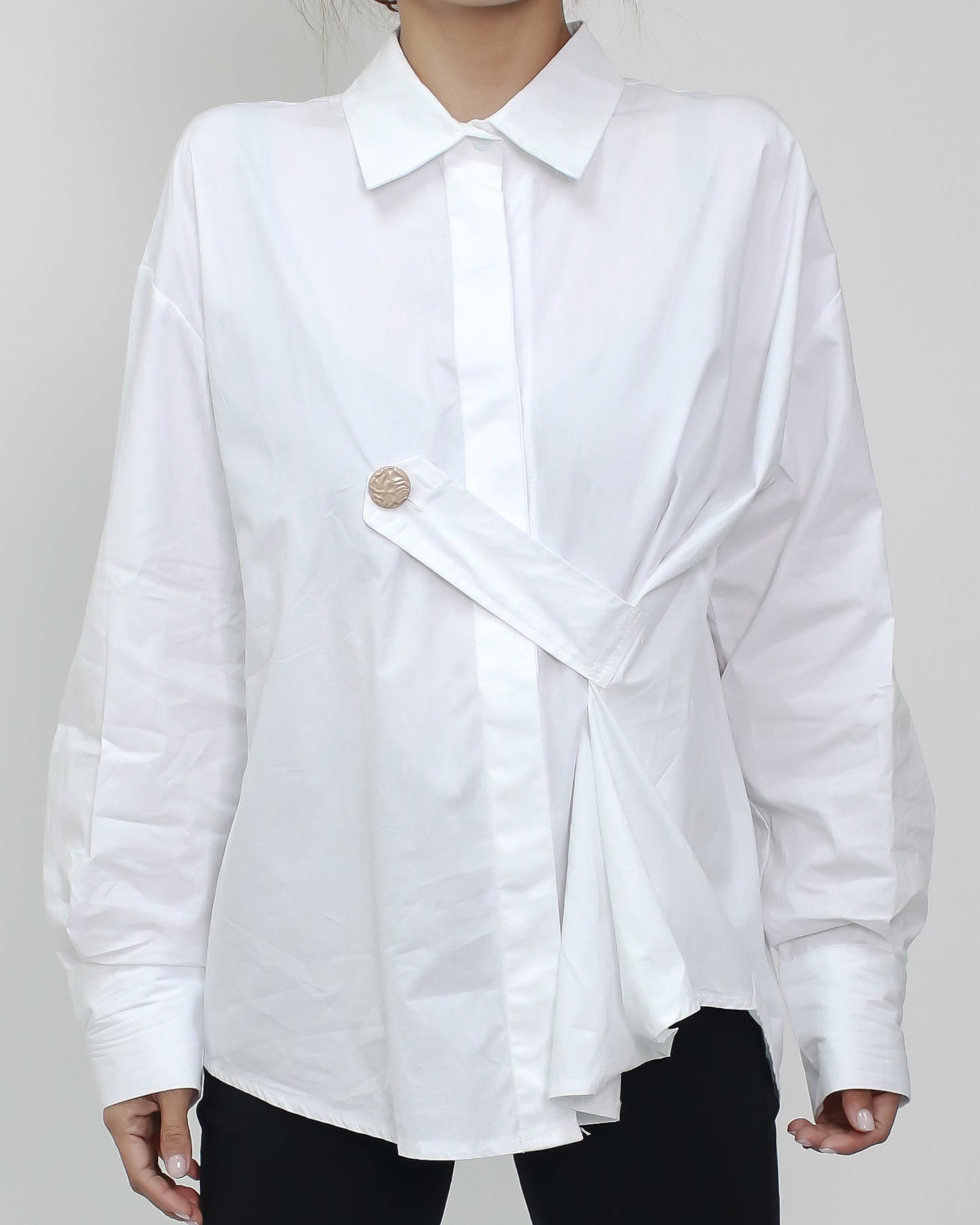 ivory gold button front shirt *pre-order*