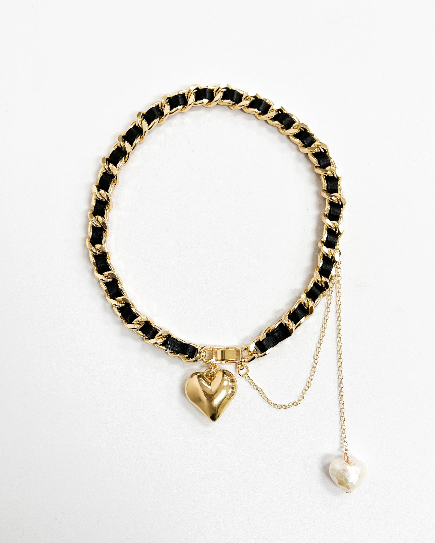 gold chain hearts necklace