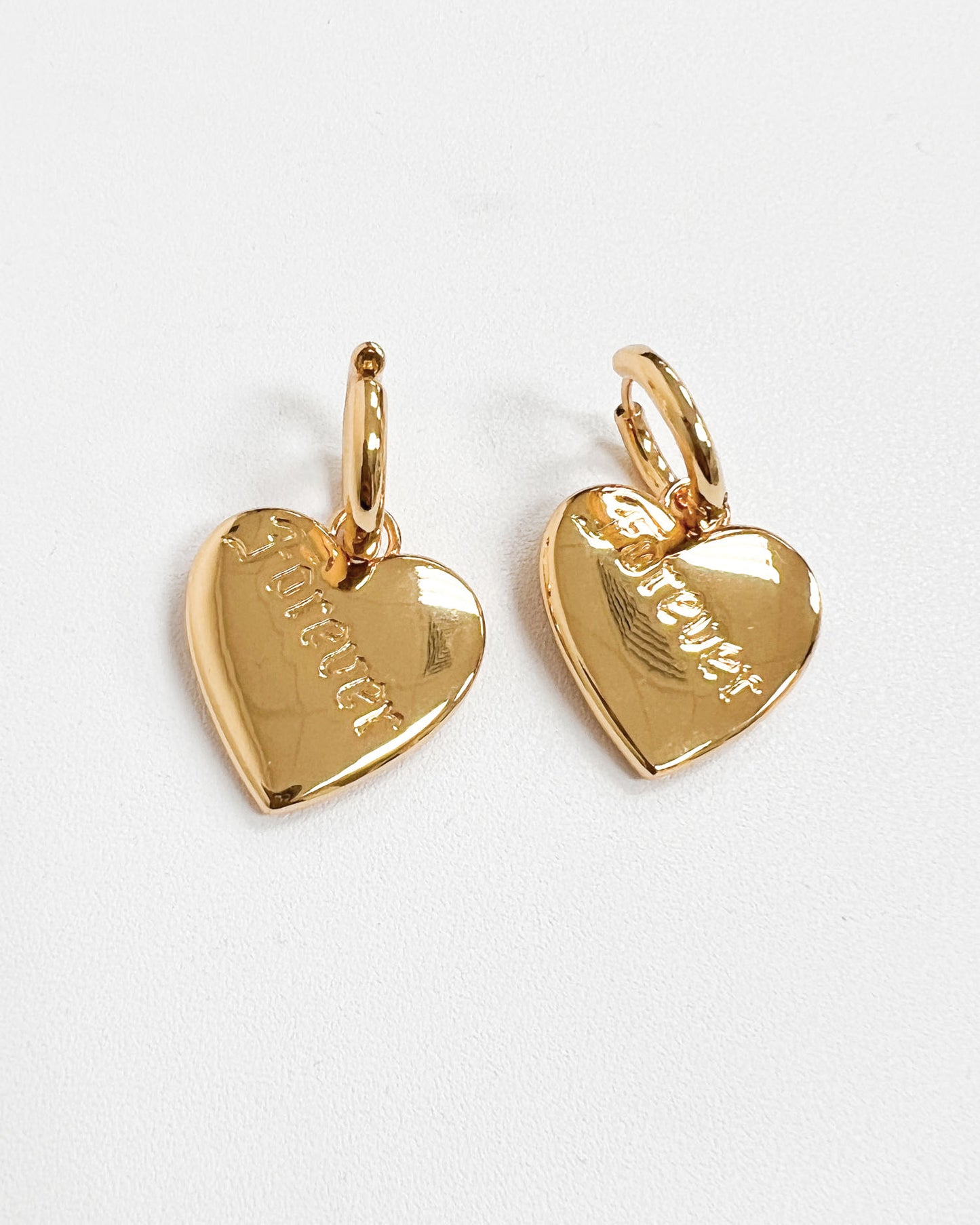 gold heart necklace & earrings set