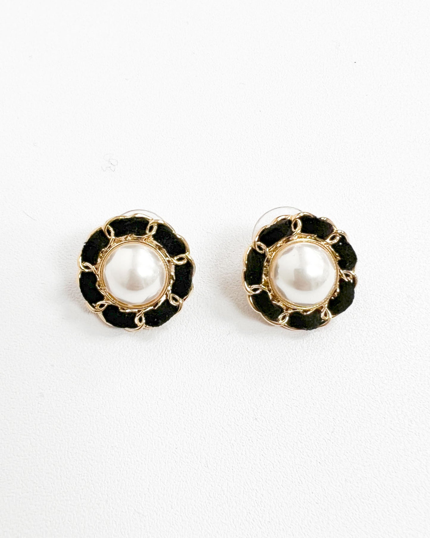 gold chain diamonds round earrings *pre-order*