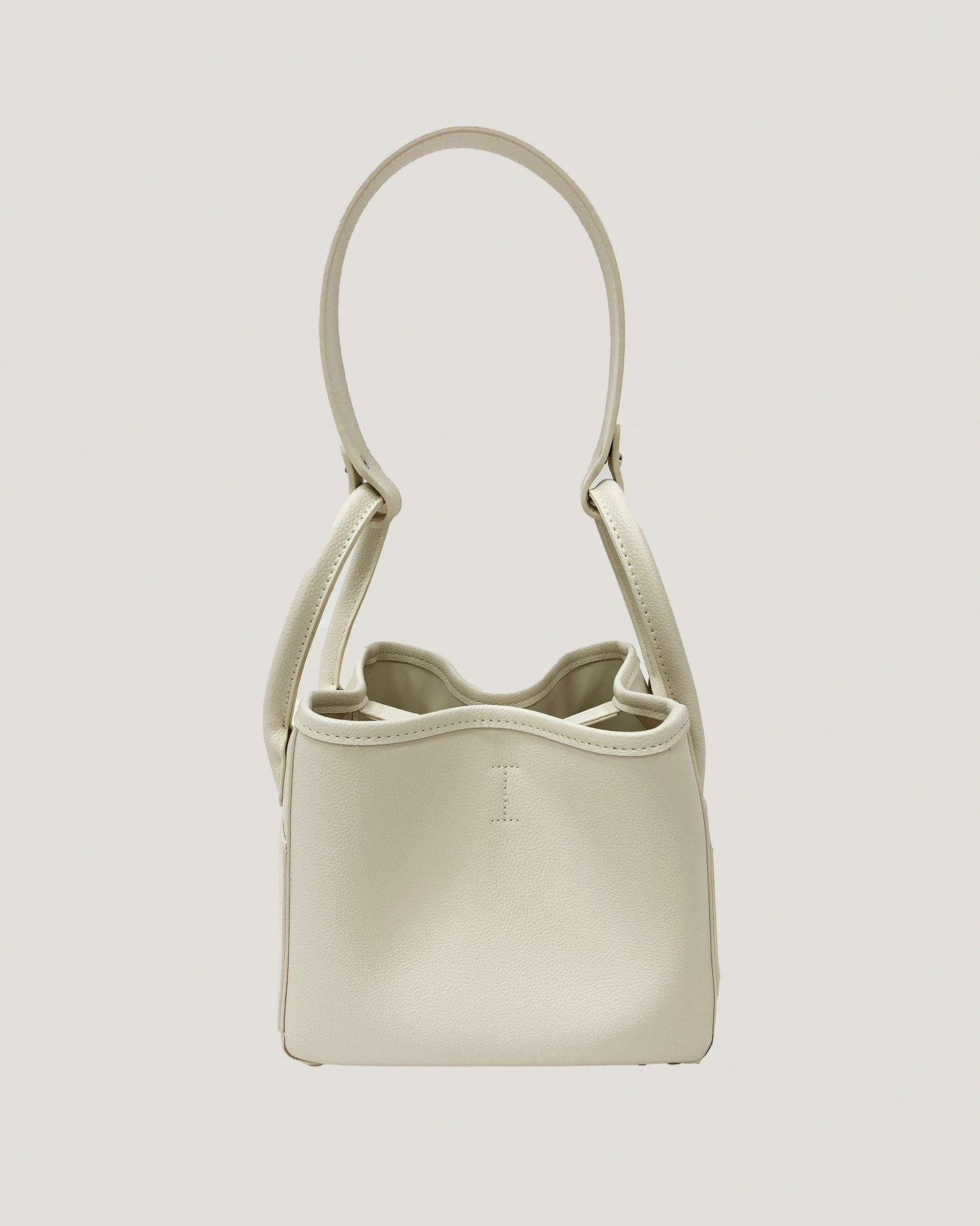 ivory PU leather bucket shoulder bag *pre-order*