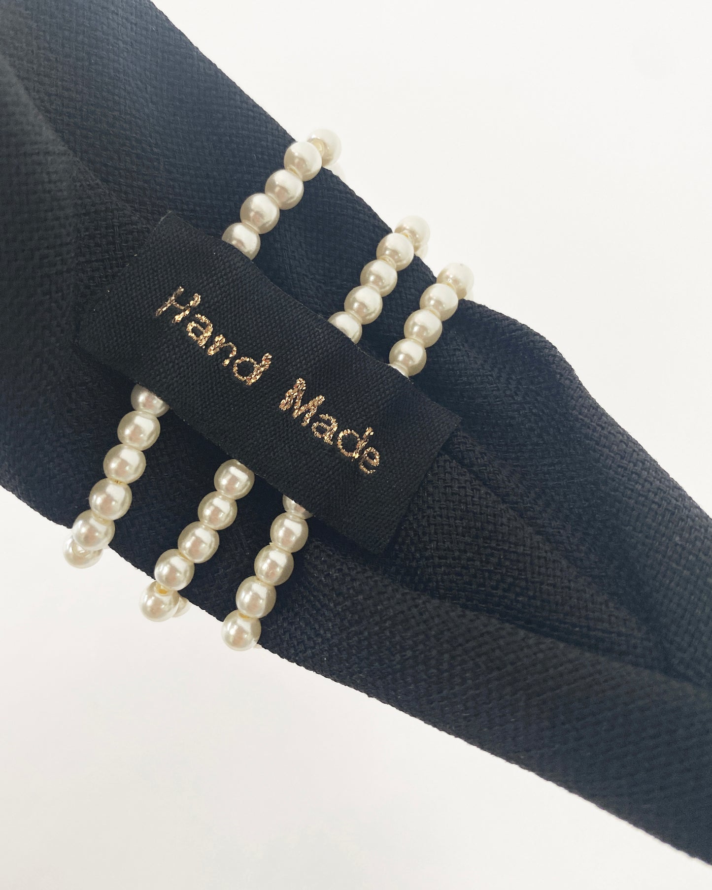 black twisted pearls sides fabric headband *pre-order*