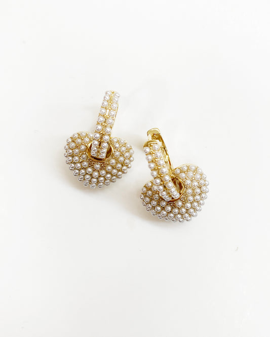 hearts pearls earrings *pre-order*