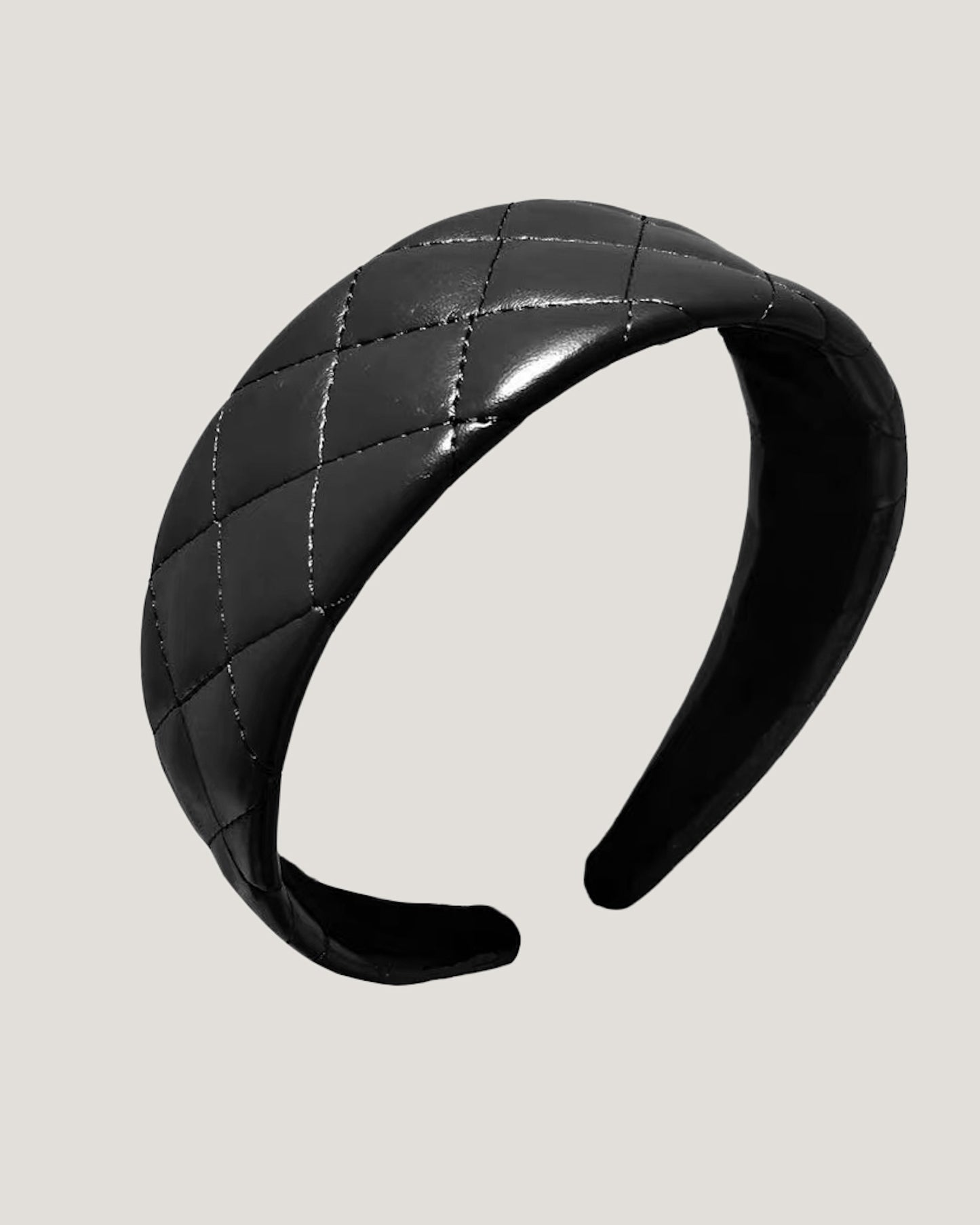 black quilted PU leather headband *pre-order*