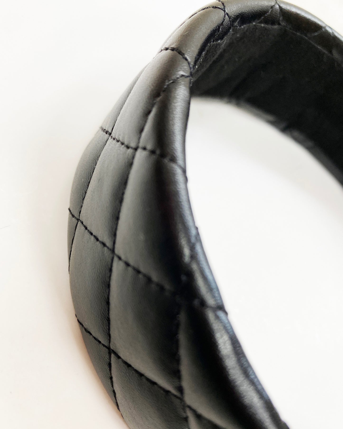 black quilted PU leather headband *pre-order*