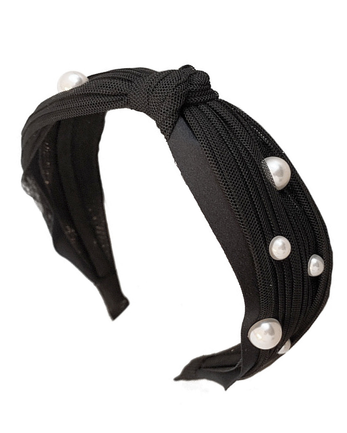 black net pearls twisted headband *pre-order*