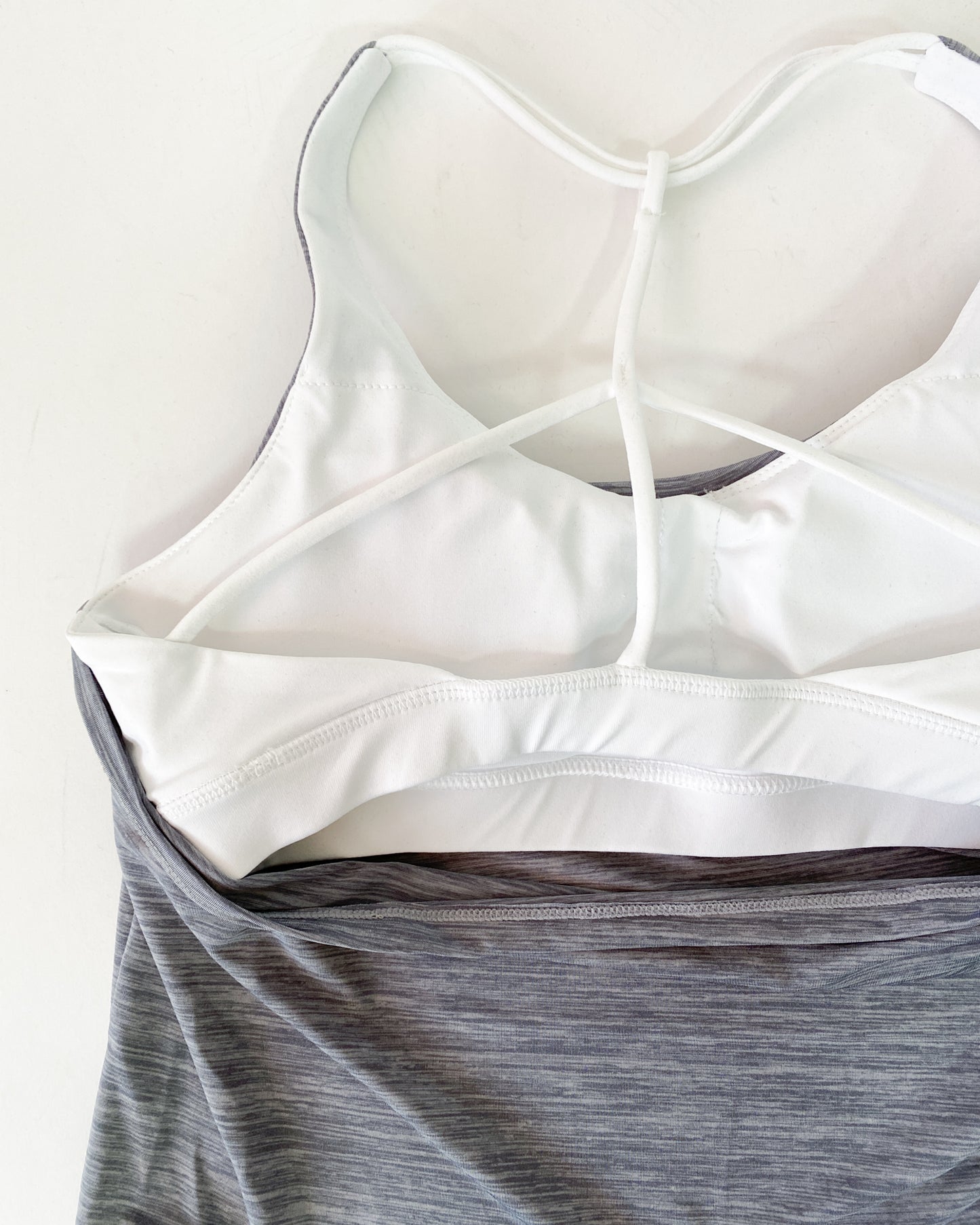 marl grey with white sporty strappy bra together vest *pre-order*