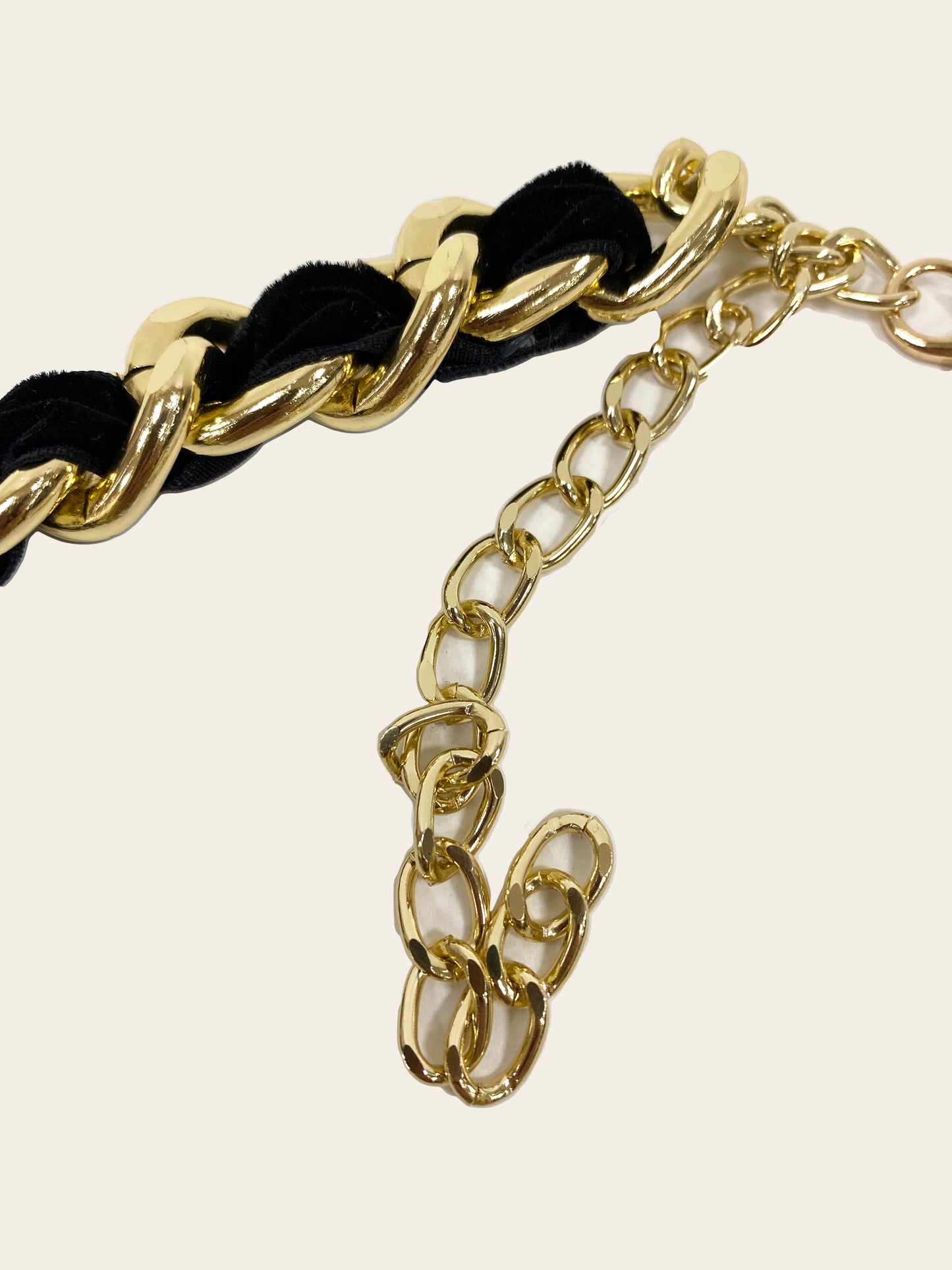 black fabric & double gold chain belt *pre-order*