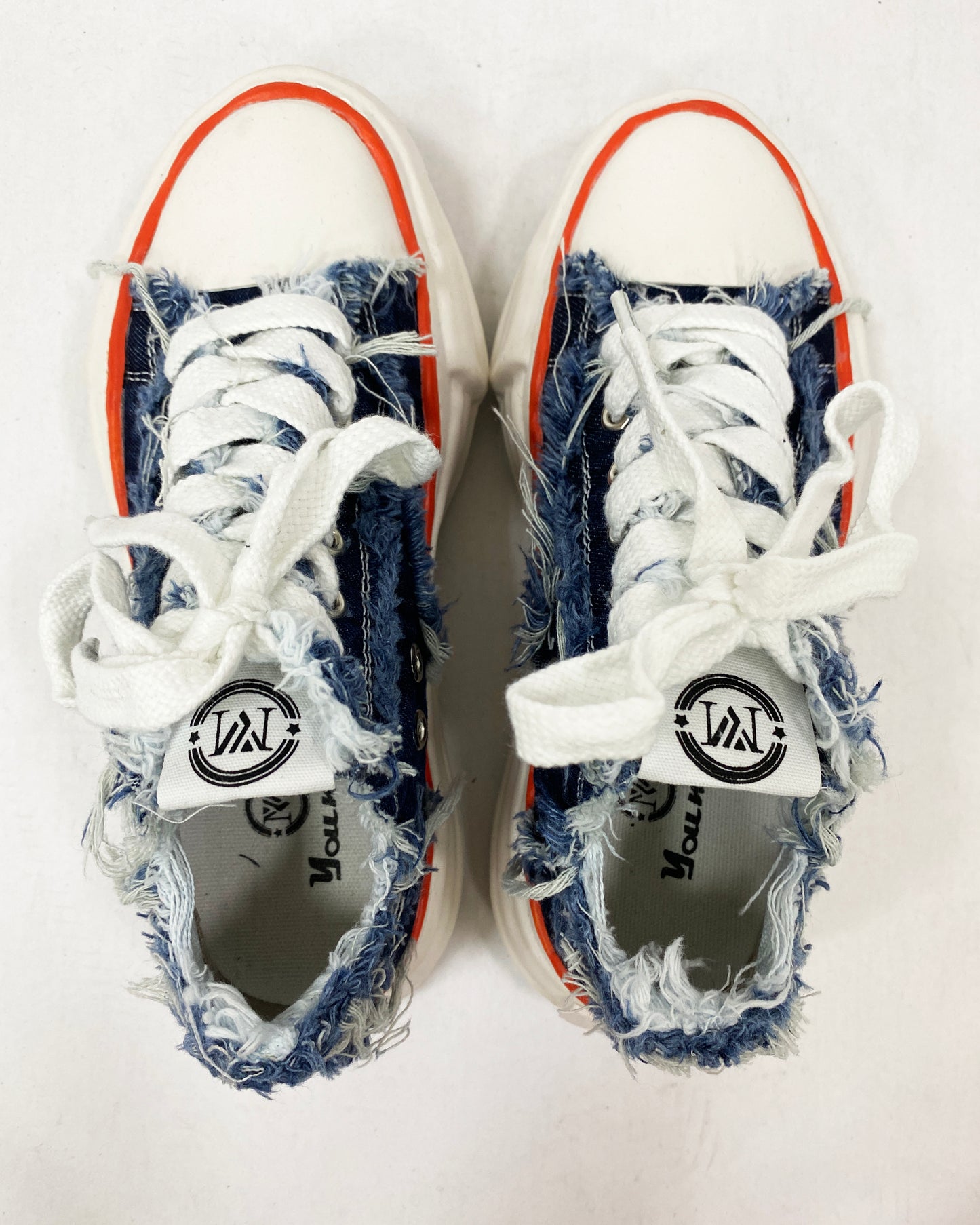 ripped denim chunkcy sneakers - 36