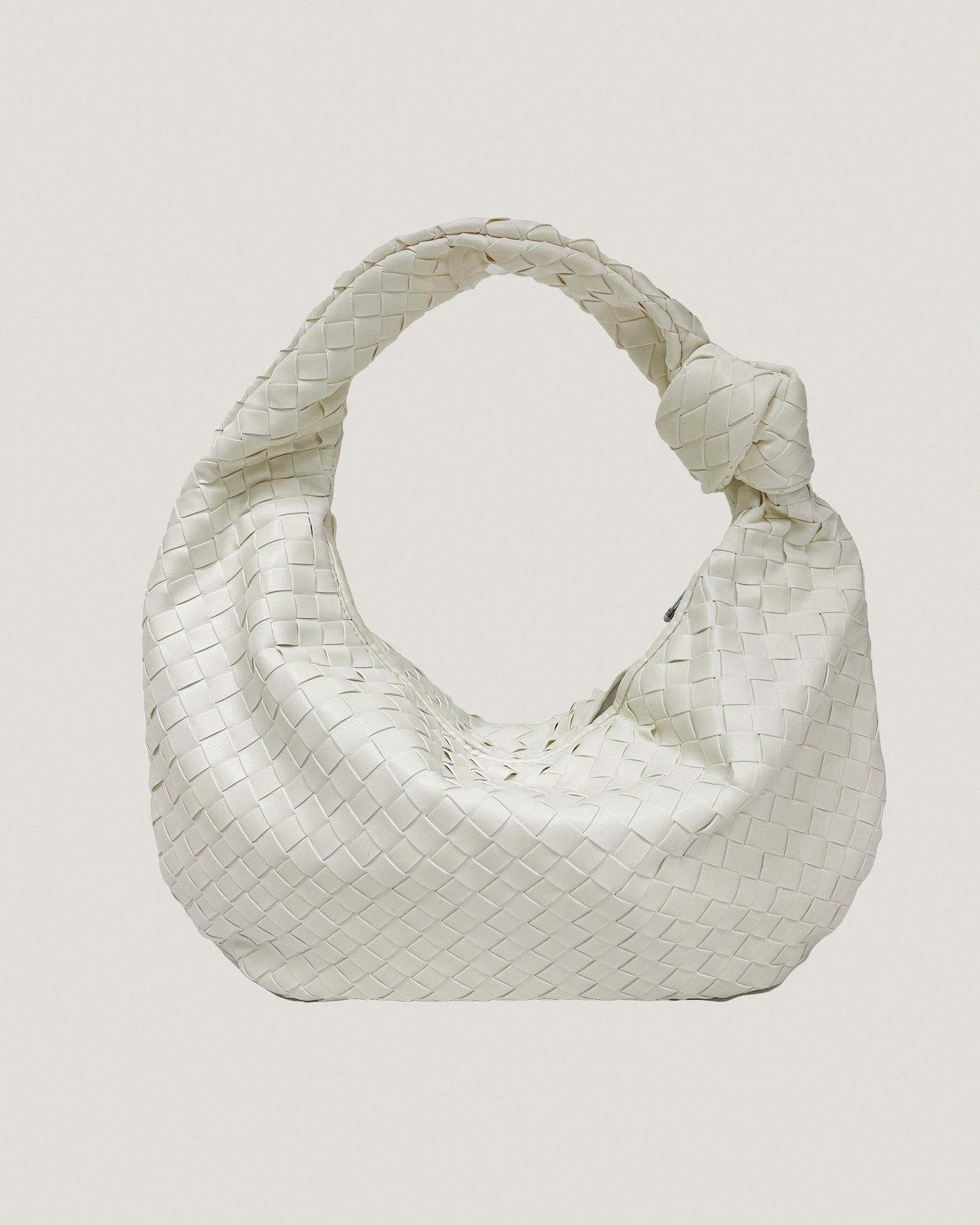ivory PU leather woven knotted bag *pre-order*