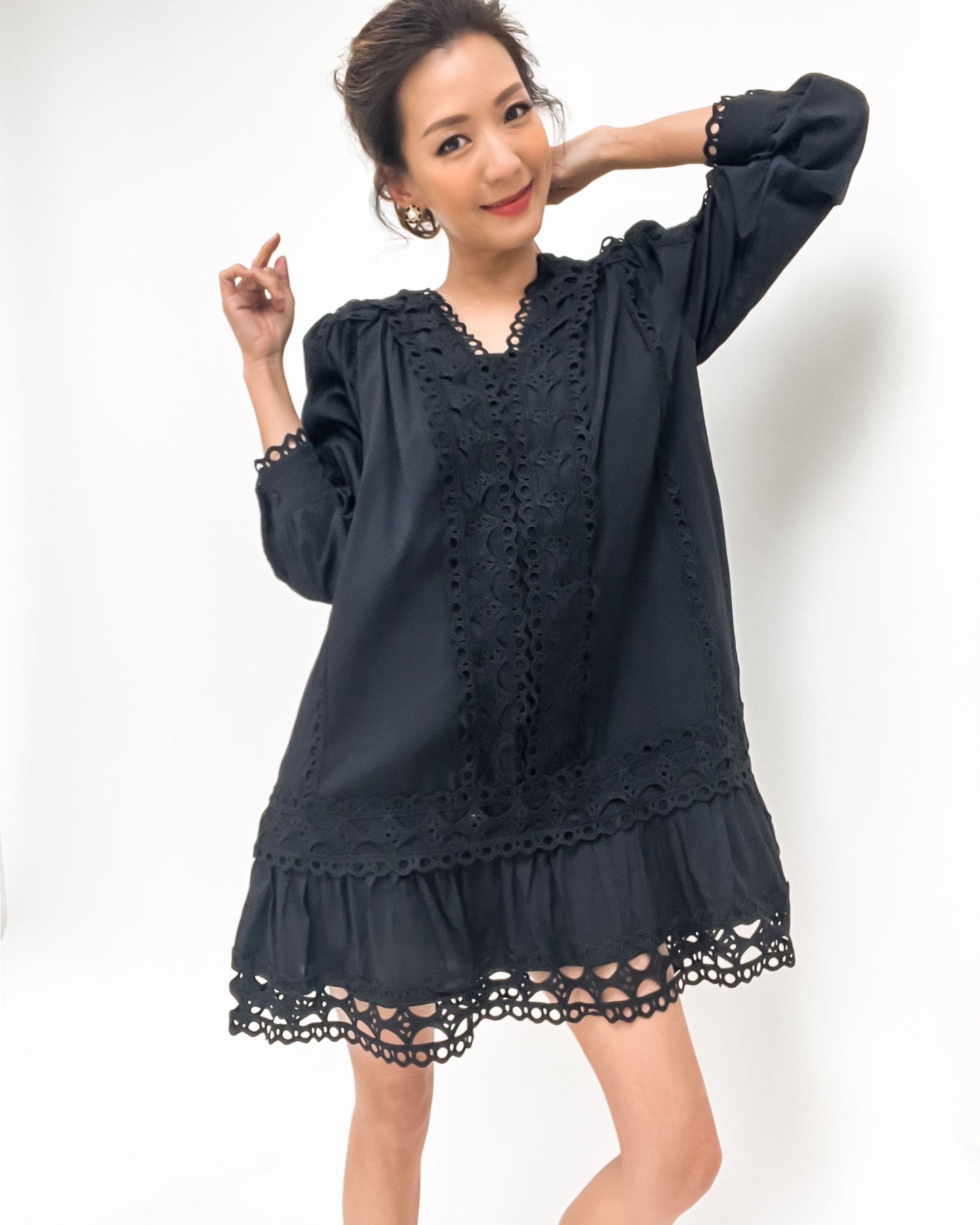 black crochet cotton dress *pre-order*