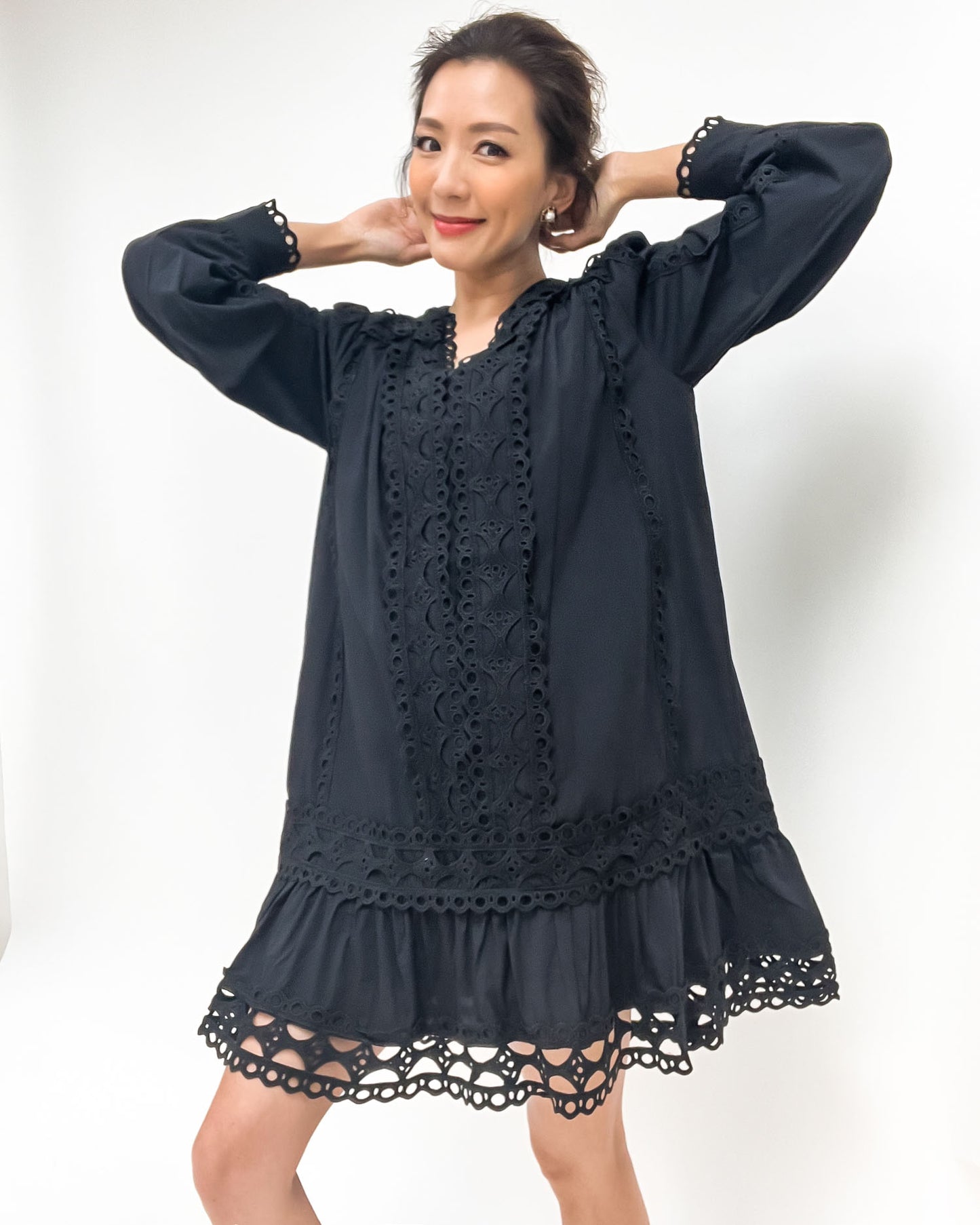 black crochet cotton dress *pre-order*