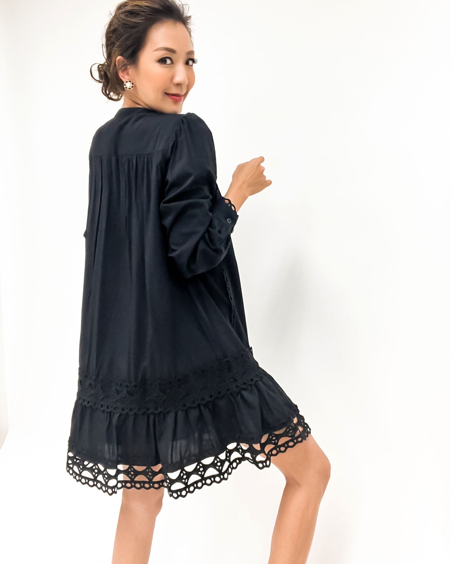 black crochet cotton dress *pre-order*