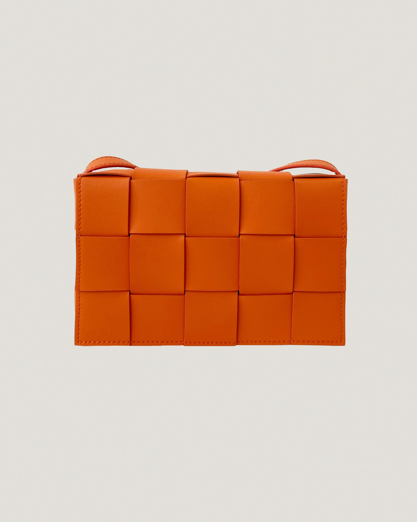 orange leather weave cross body bag *pre-order*