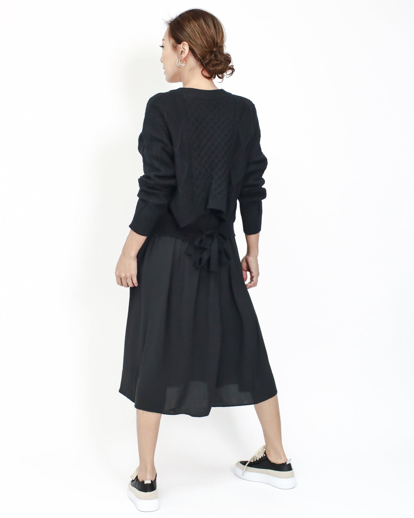 black knitted top & chiffon slip dress *pre-order*