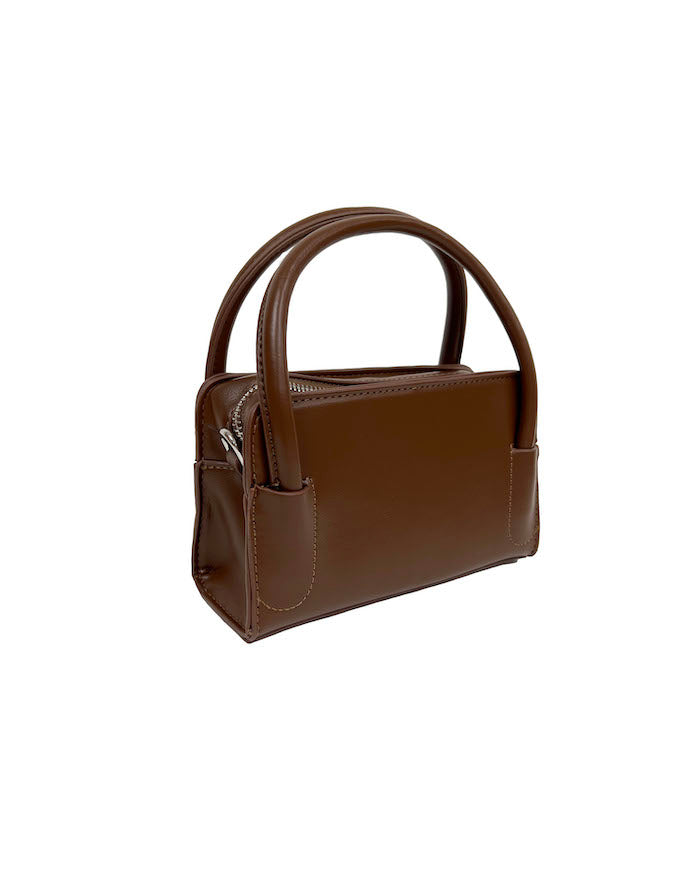 brown POU leather handle bag *pre-order*