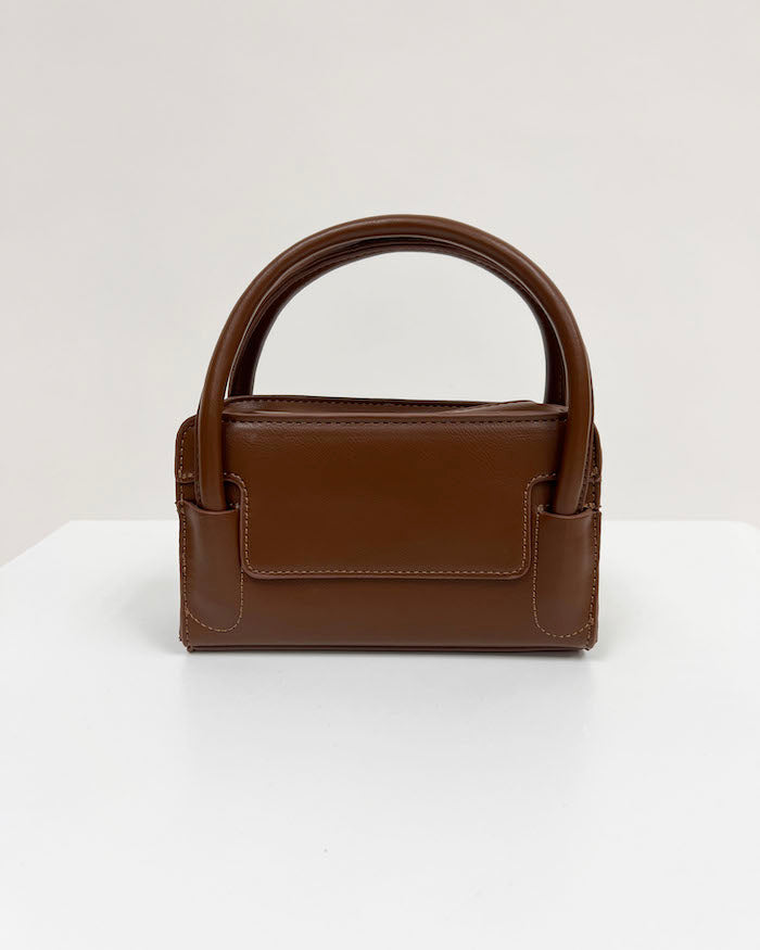 brown POU leather handle bag *pre-order*