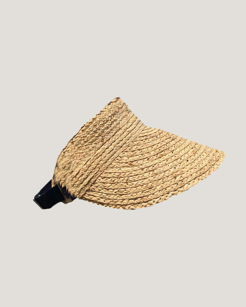 beige large straw visor hat *pre-order*