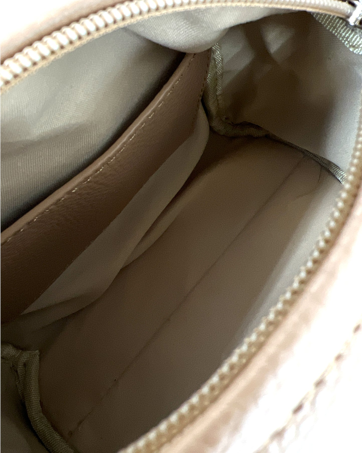 beige PU leather handle bag