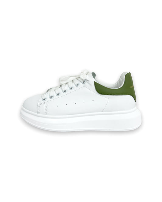 white PU green label sneakers *pre-order*