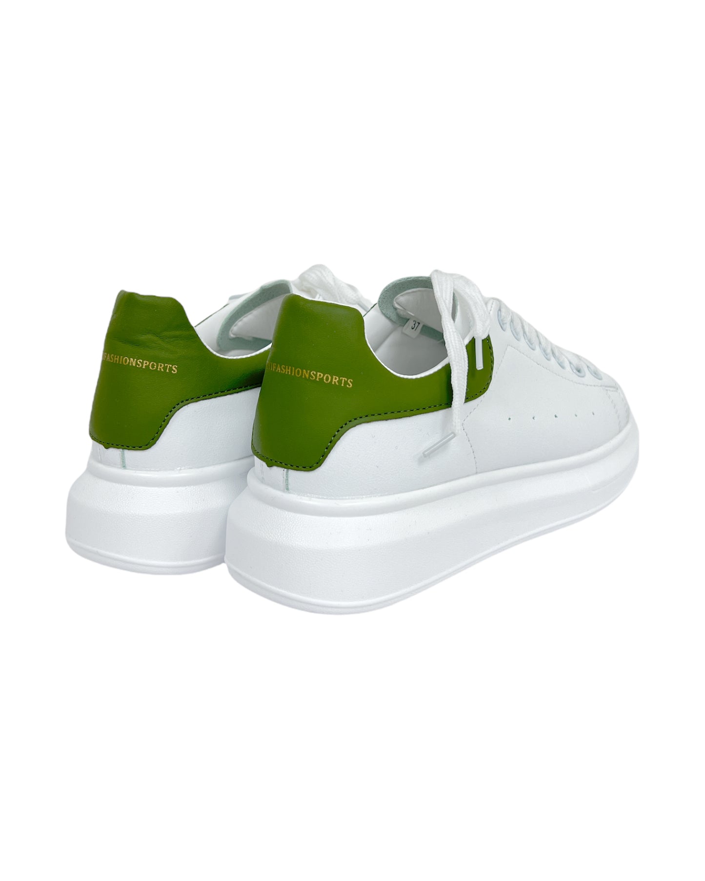 white PU green label sneakers *pre-order*