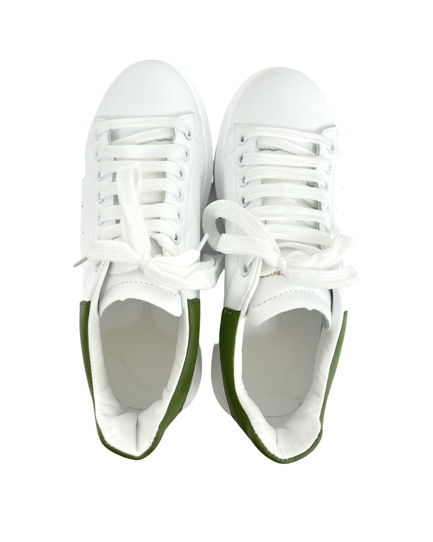 white PU green label sneakers *pre-order*