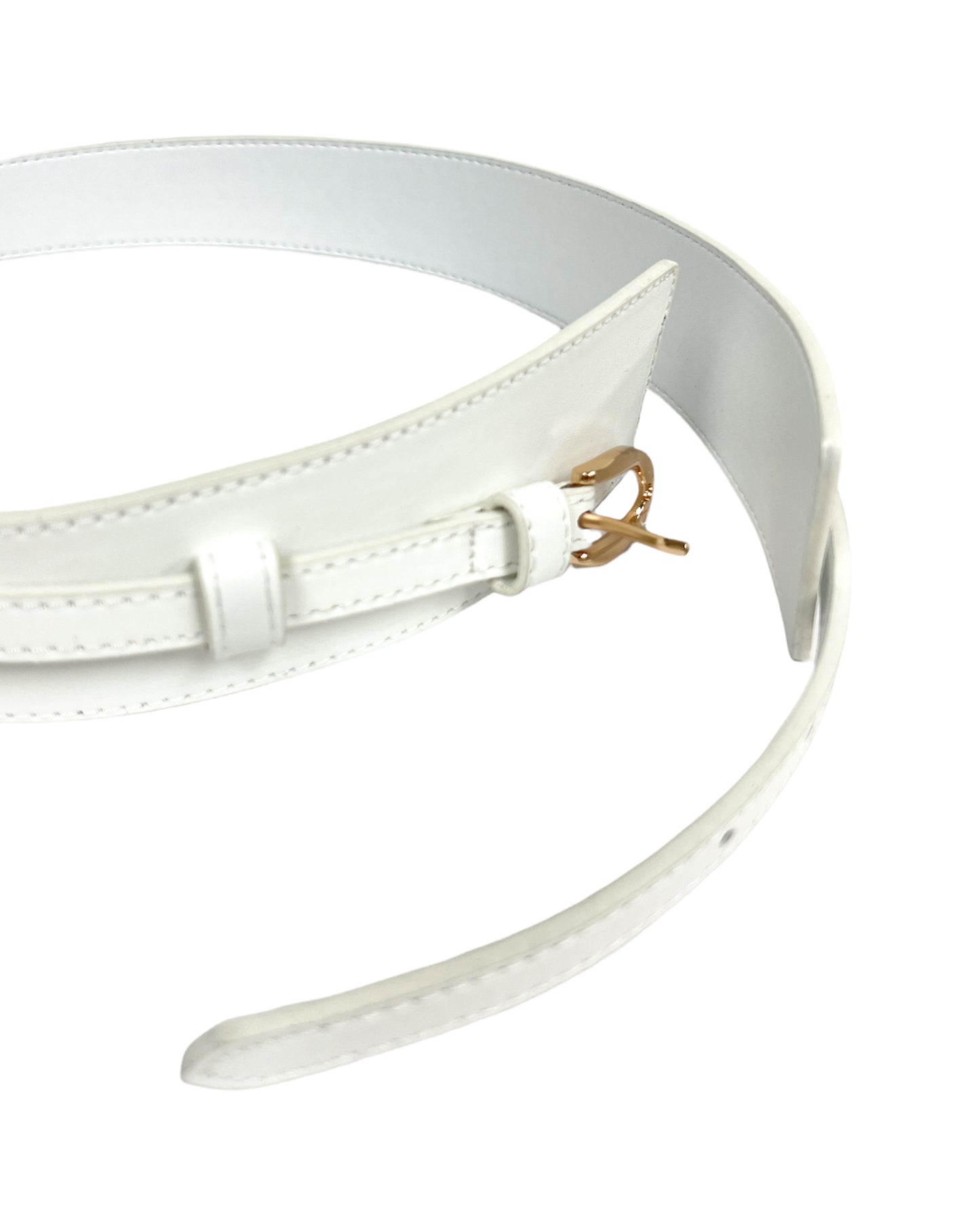 ivory buckle front PU leather belt *pre-order*