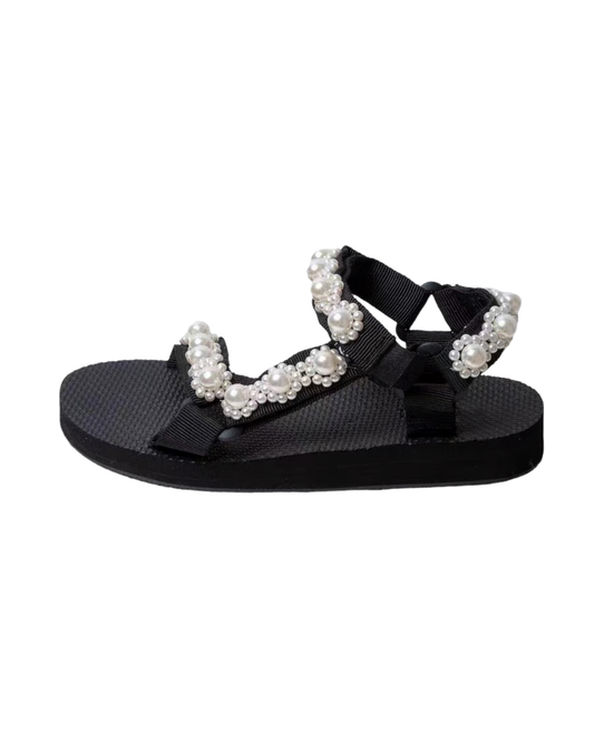 black pearls strappy sandals - 38