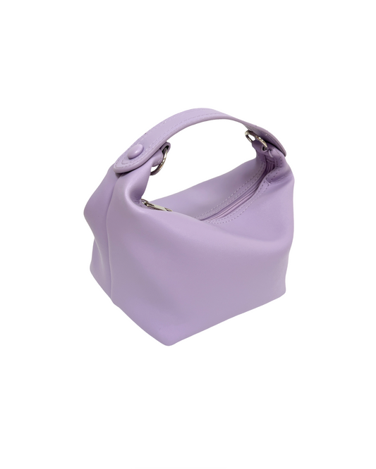 lilac PU leather tote bag