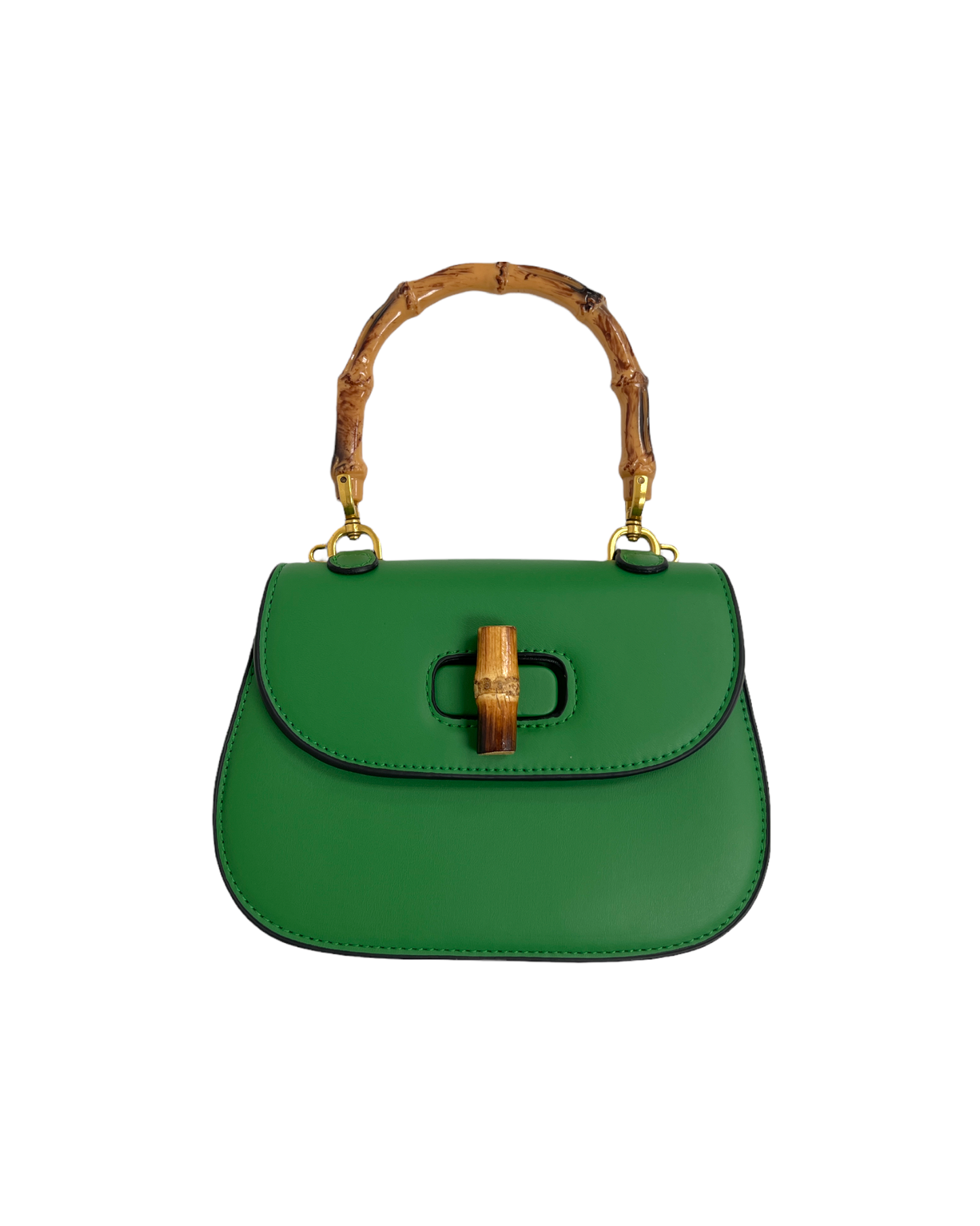 green PU leather wood handle bag *pre-order*