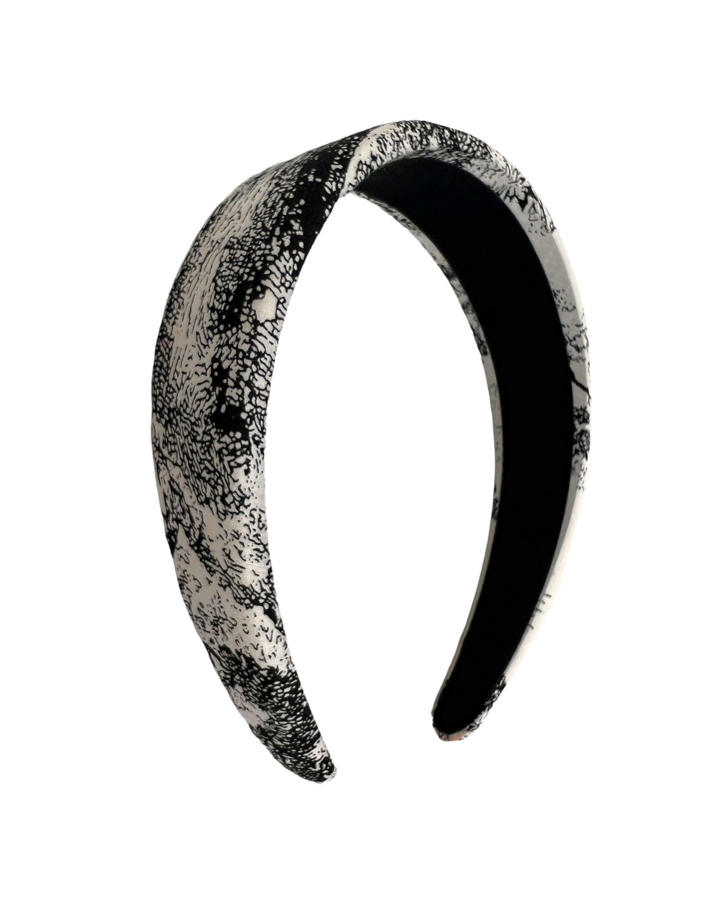 black printed canvas headband