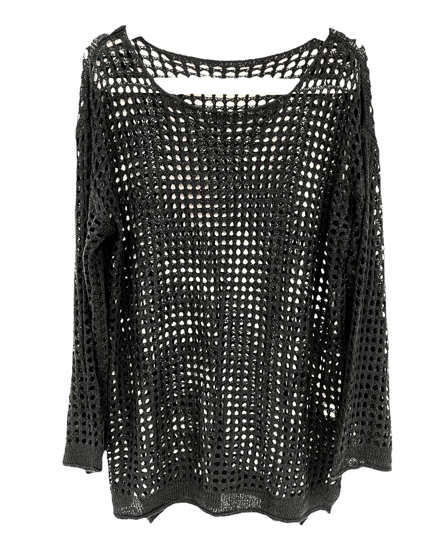 black net knitted cover up top *pre-order*