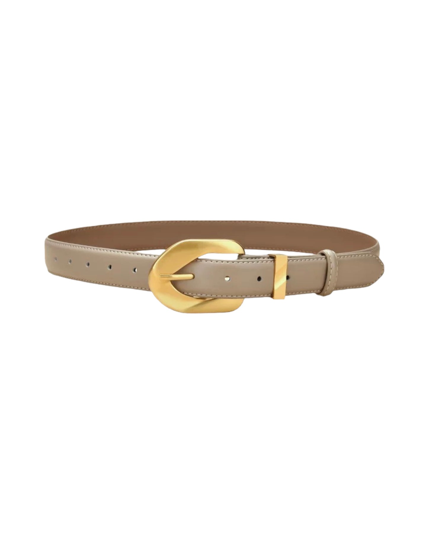 beige PU leather gold buckle belt *pre-order*