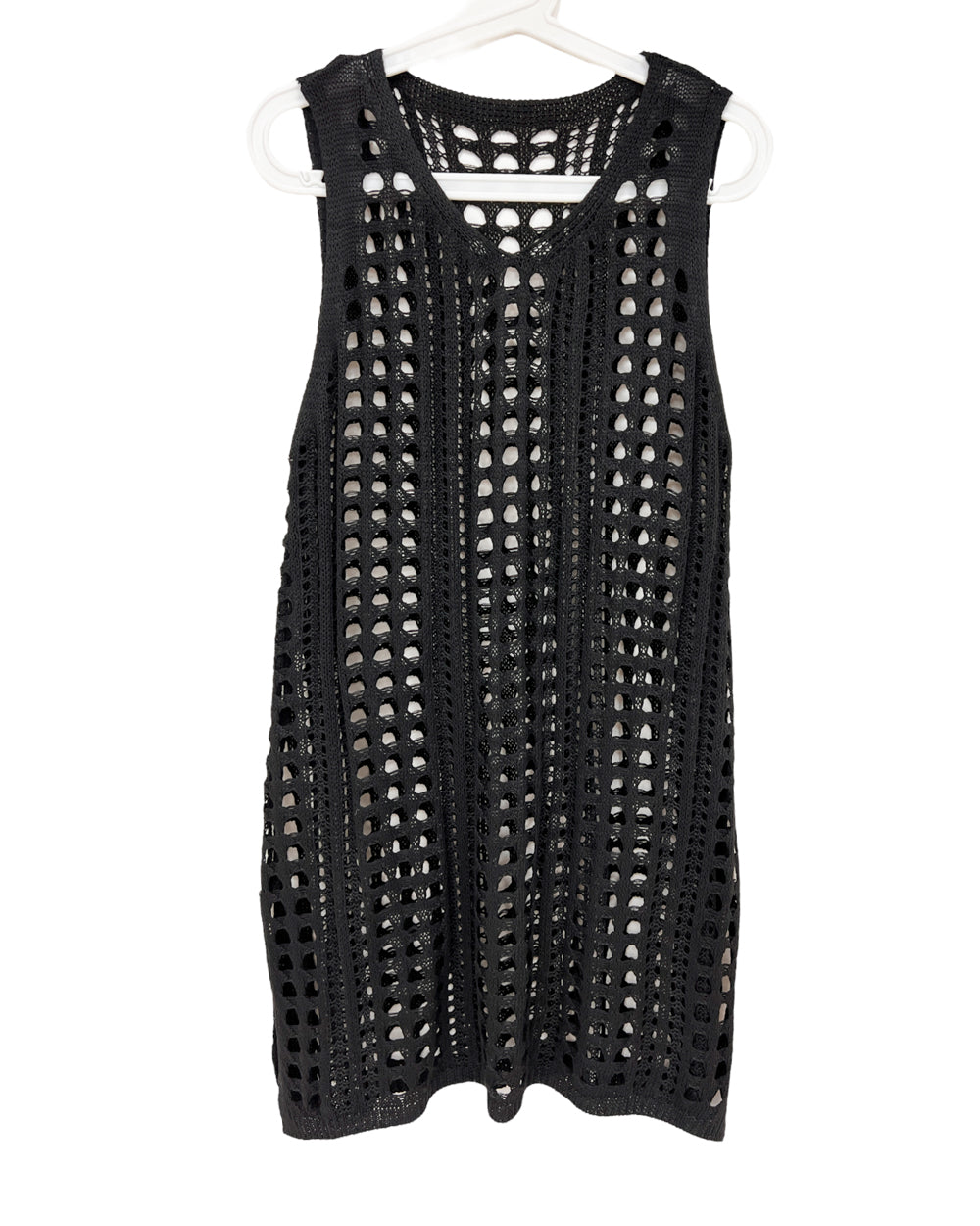 black net knitted vest cover up dress *pre-order*