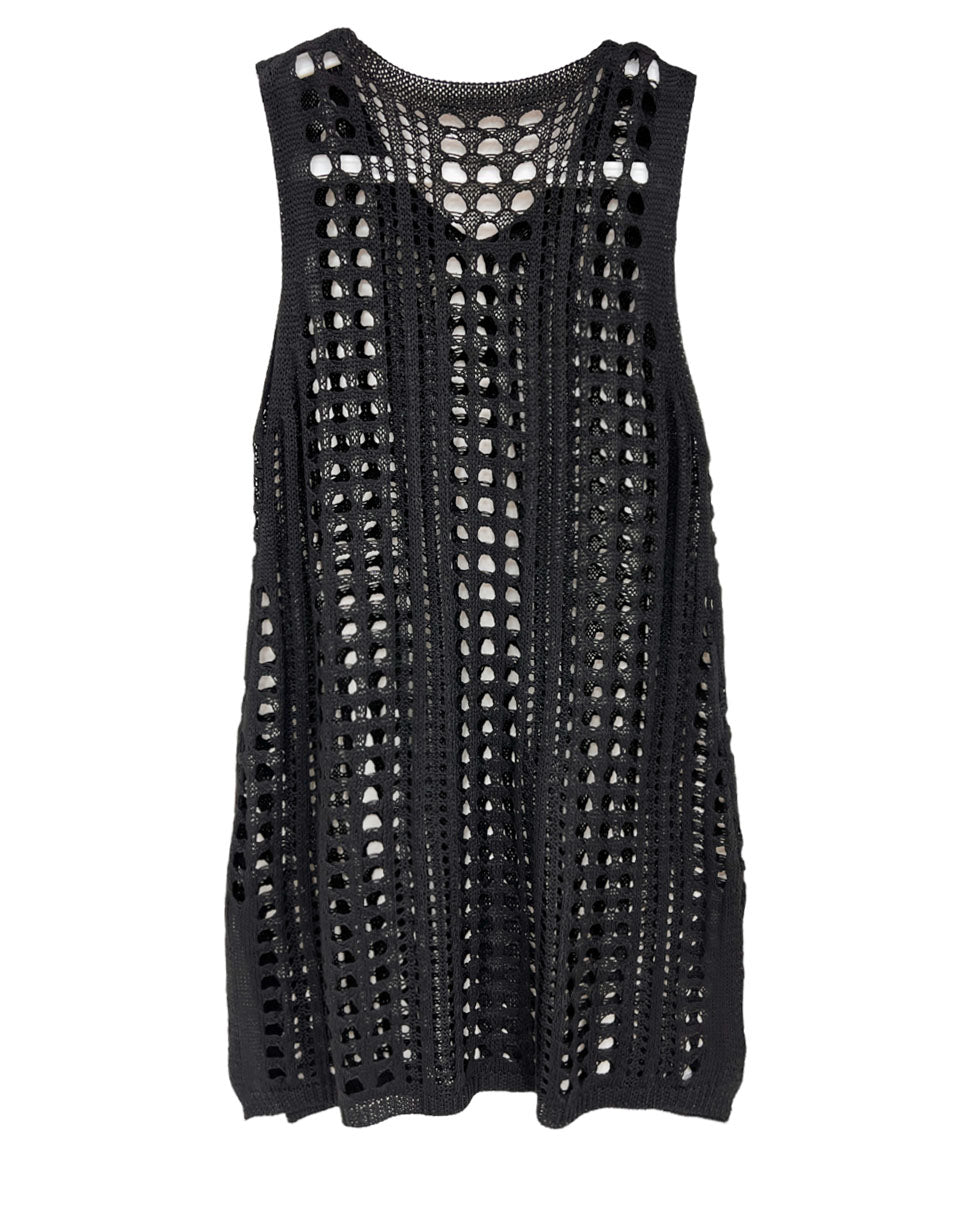 black net knitted vest cover up dress *pre-order*