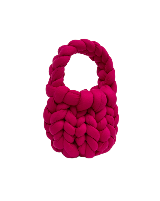 pink woven small fabric handle bag *pre-order*