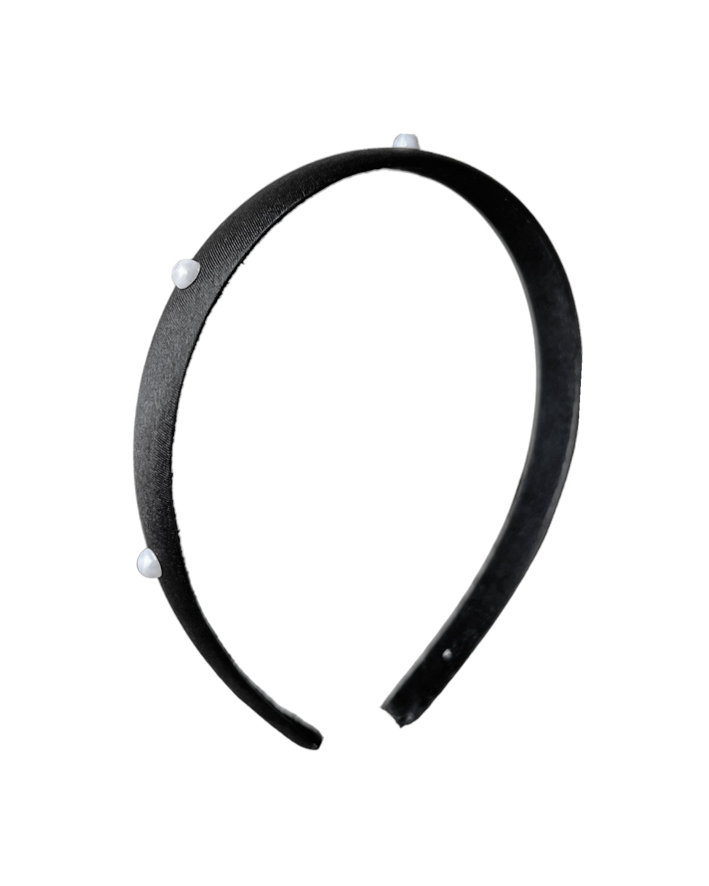 black fabric pearls studs headband