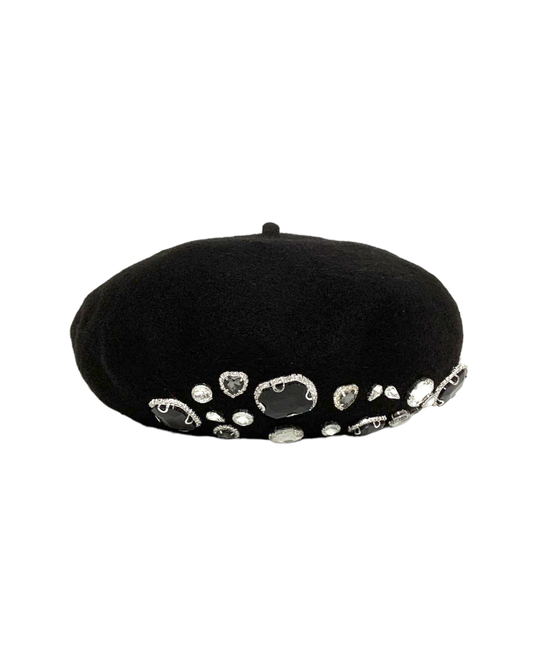 black diamonds wool blended beret