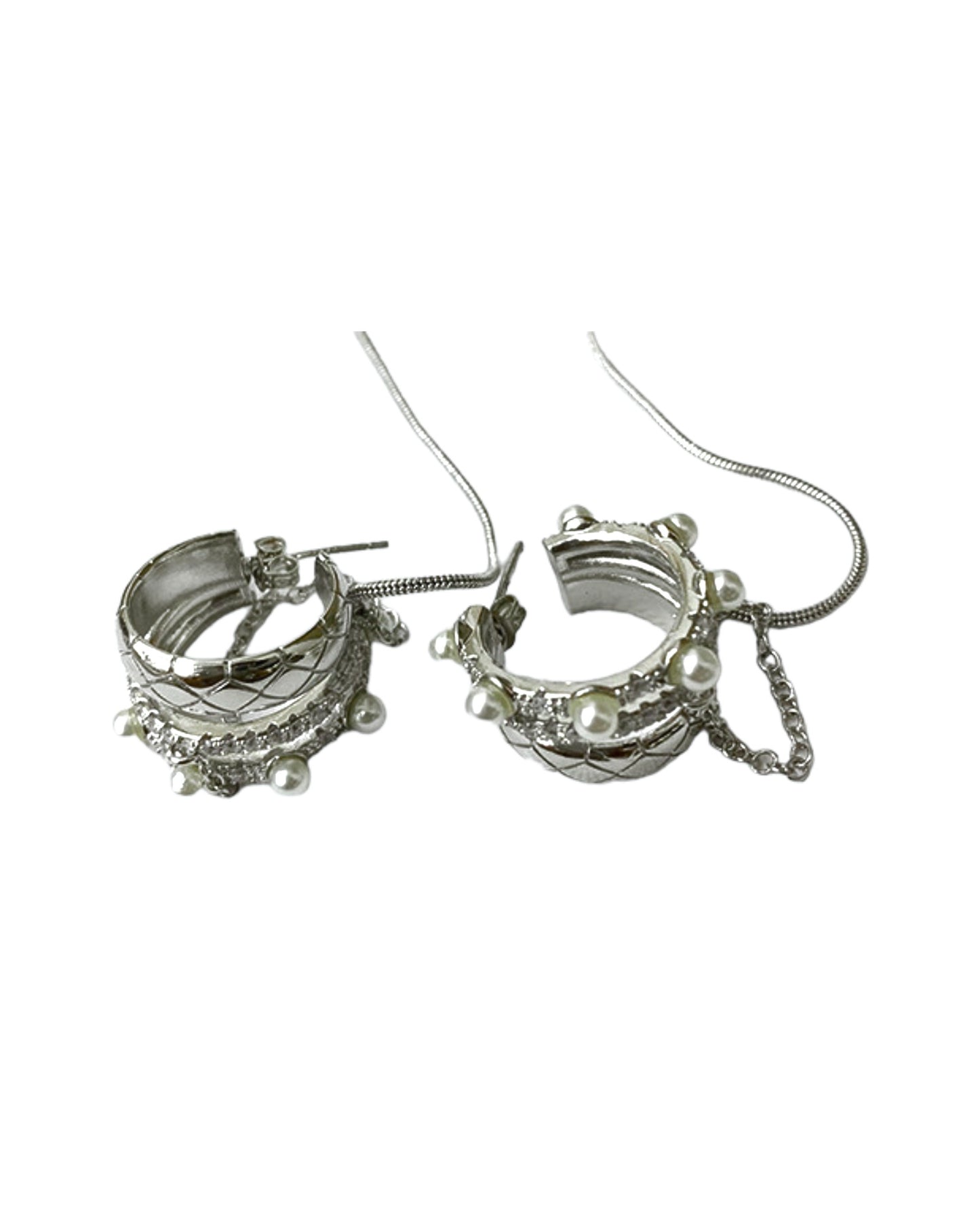 silver diamonds rings drop earrings *pre-order*