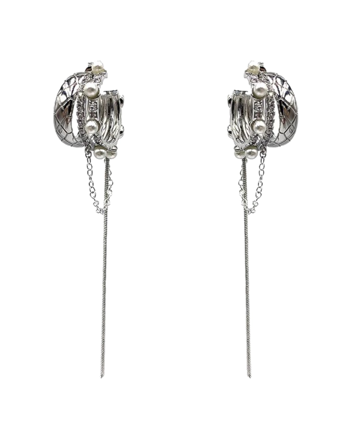 silver diamonds rings drop earrings *pre-order*