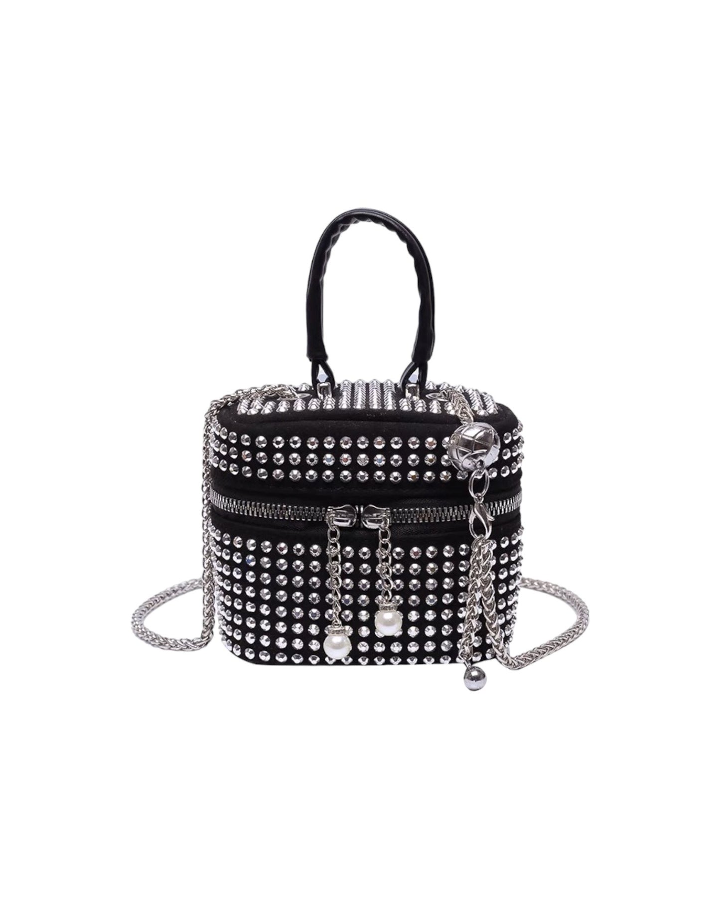 black silver studded mini bag