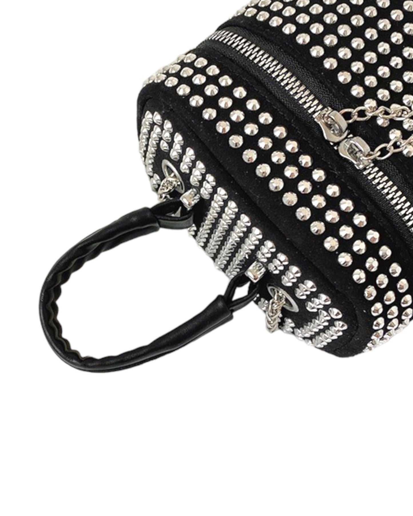 black silver studded mini bag