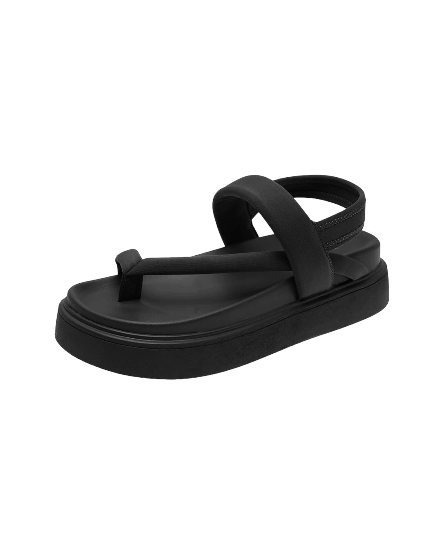 black neoprene strappy sandals *pre-order*