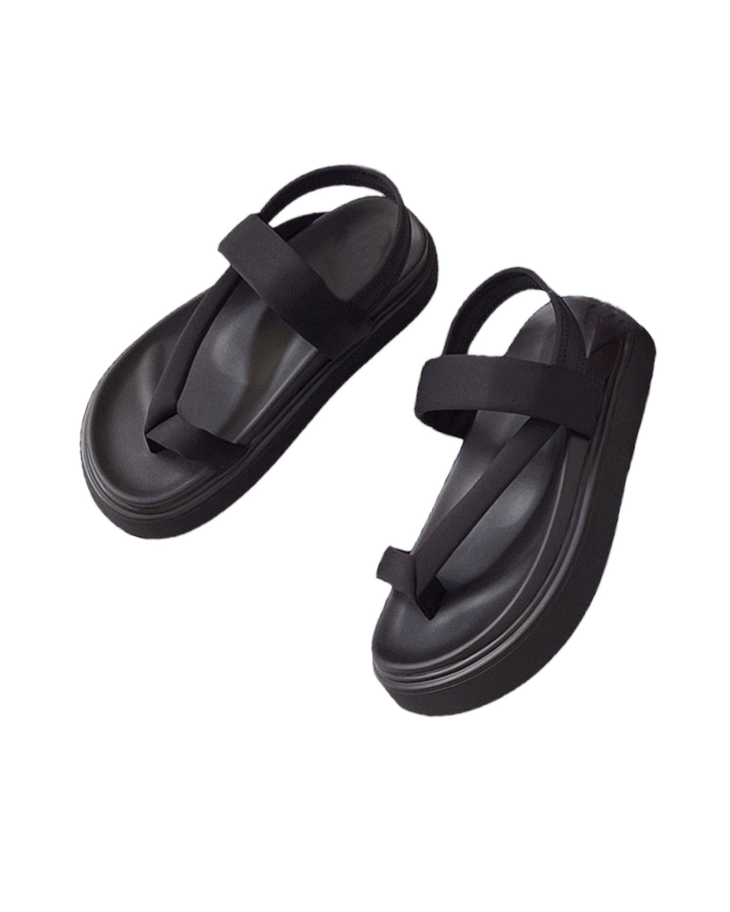 black neoprene strappy sandals *pre-order*