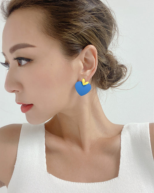 yellow & blue hearts earrings *pre-order*